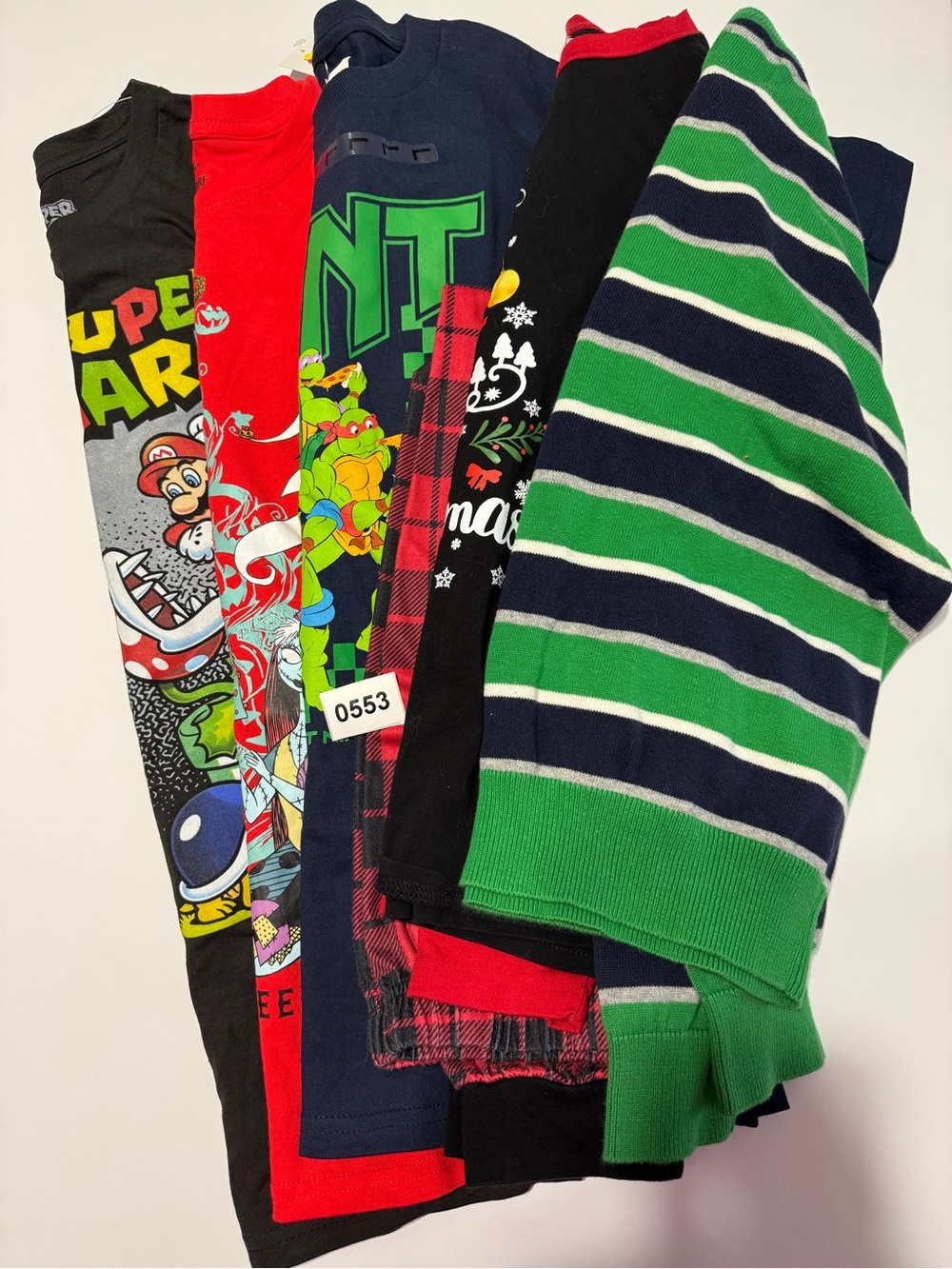 Bundle of 10/12 Boys Clothing. Includes Graphic Tees, Sweater and PJ’s.